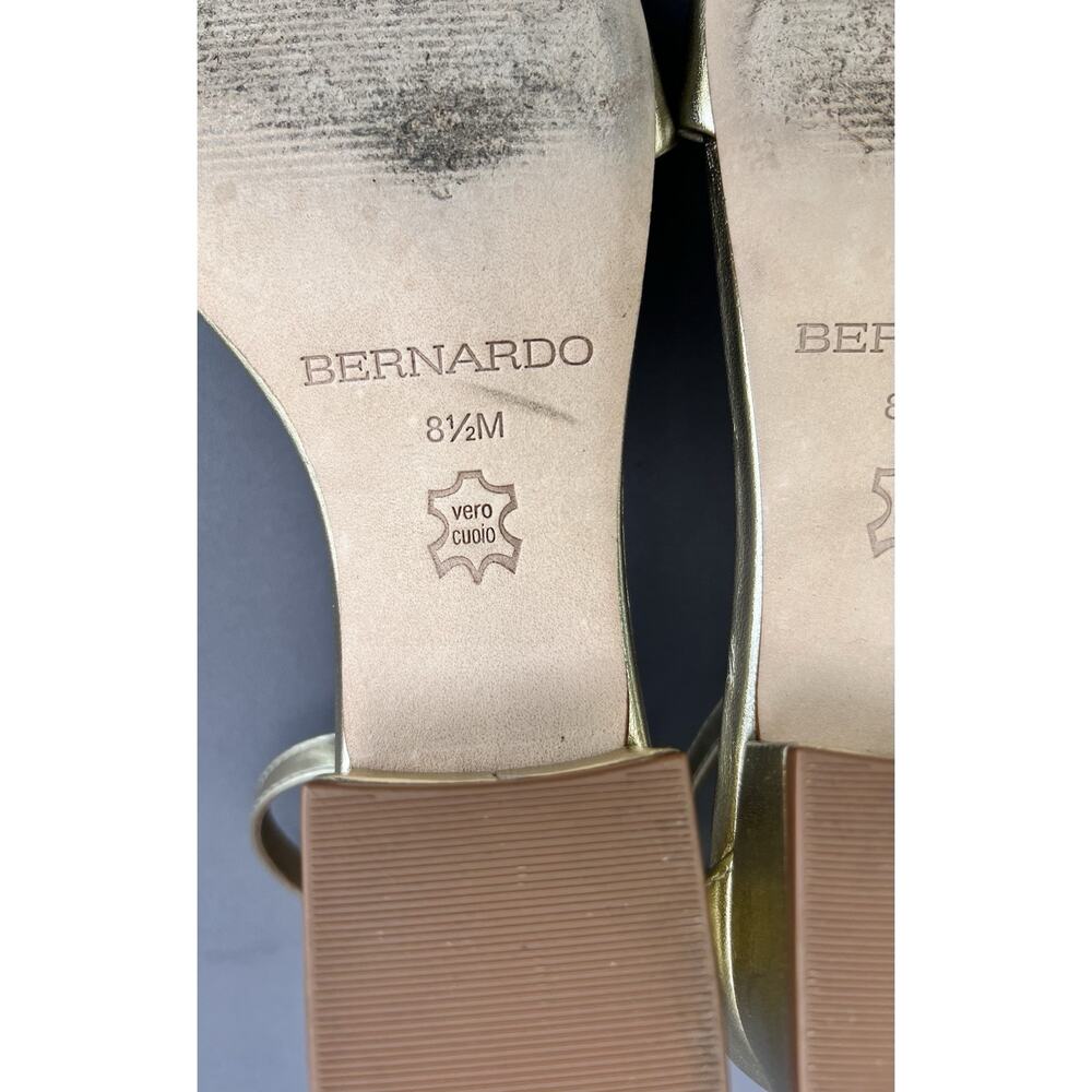 BERNARDO Jalena Low Heel Sandal Champagne Antique Calf Women's Size 8.5 US - Picture 9 of 13